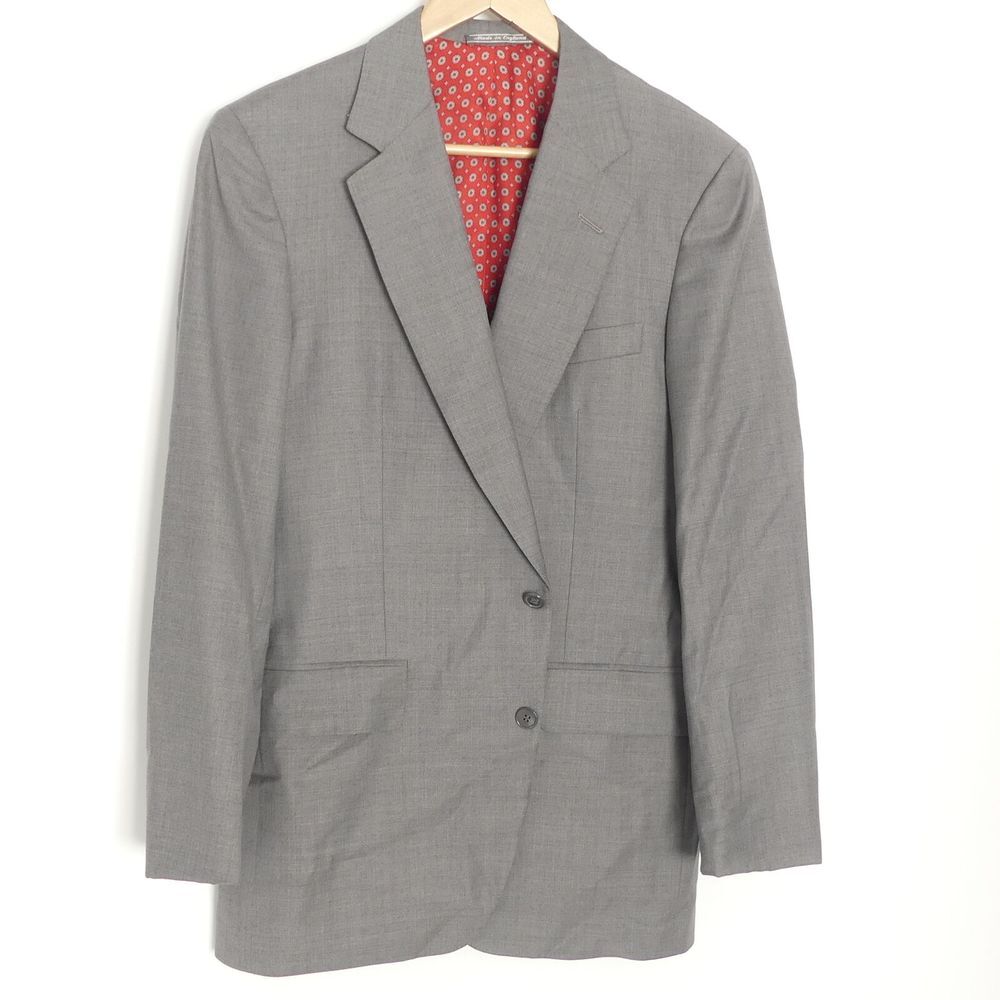 Carroll & Co. Chester‎ Barrie Sport Coat Gray with Red Liner Men's 40R